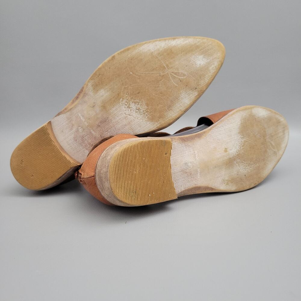 Free People Tan Leather Braided Cutout Sandals - Picture 9 of 12